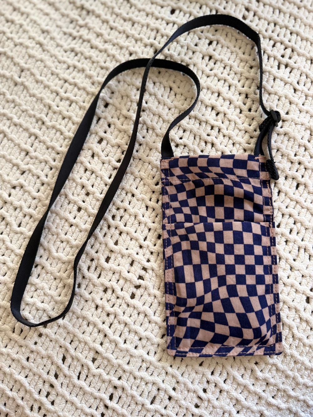 Baggu Indigo Trippy Checker Phone Sling